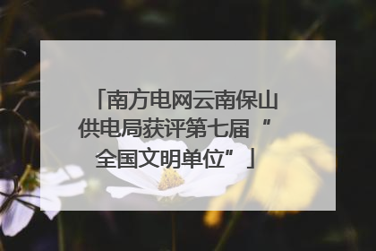 南方电网云南保山供电局获评第七届“全国文明单位”